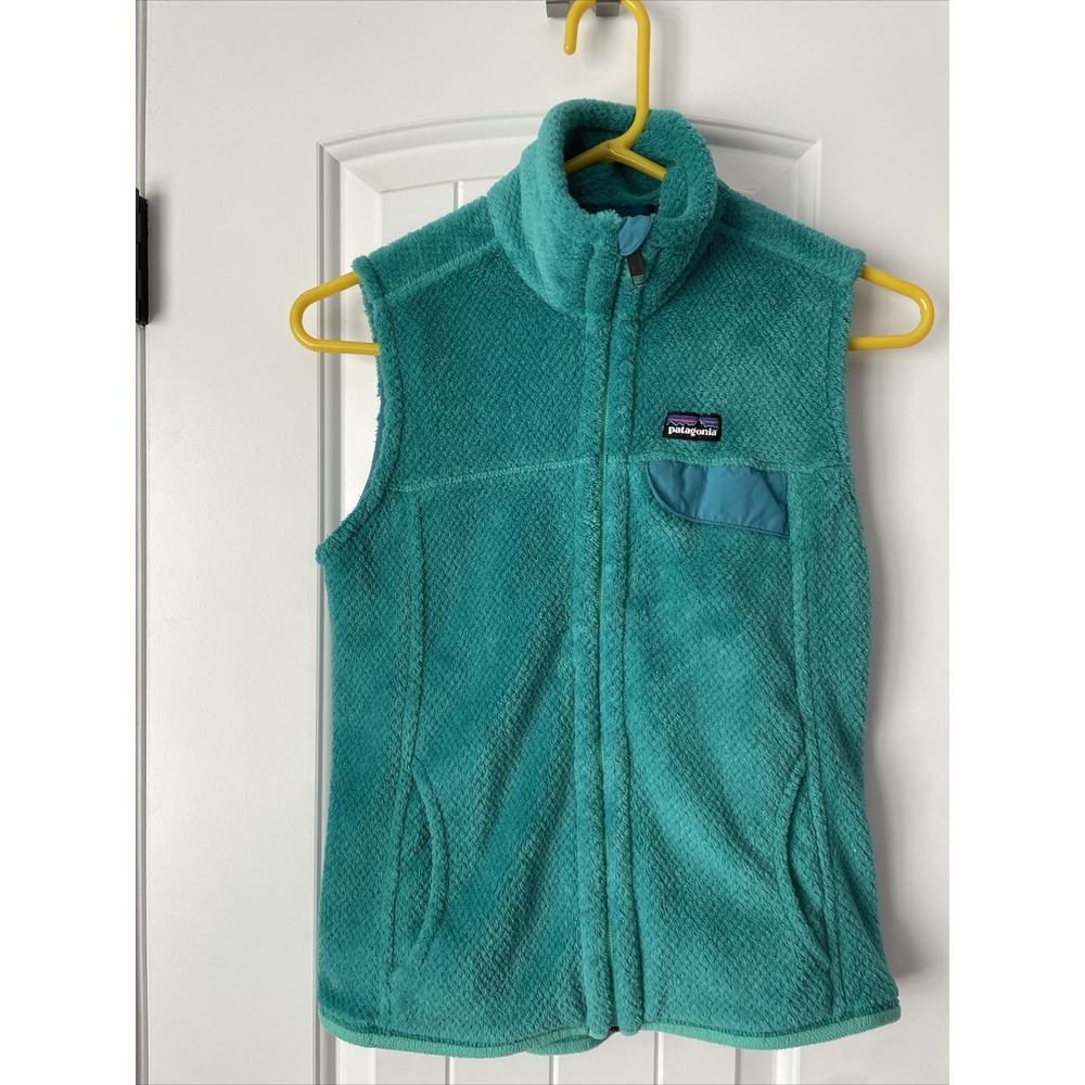 Patagonia Womens Fleece Vest Size S Turquoise Blue Sherpa Soft Casual Outdoor